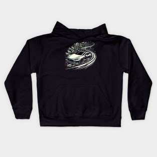 Tesla leaving trail of leaves Kids Hoodie